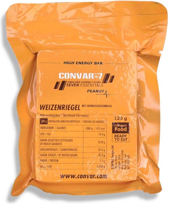 CONVAR-7 High Energy Bar - Peanut 120g Energybars Noodrantsoen Prepper