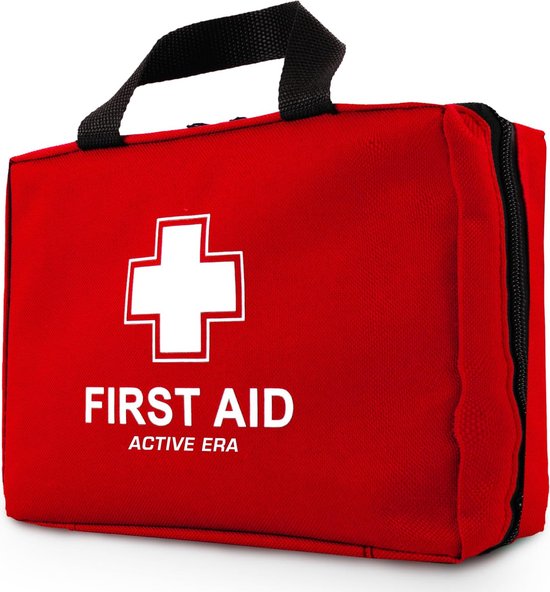 Active Era 90 EHBO Kit - Hoogwaardige Medische Noodpakket met 90 Items - Waterdicht - Incl. Oogspoeling, 2 Coldpacks en Nooddekens - Houdbaar tot 06/2026- 24x9x18cm