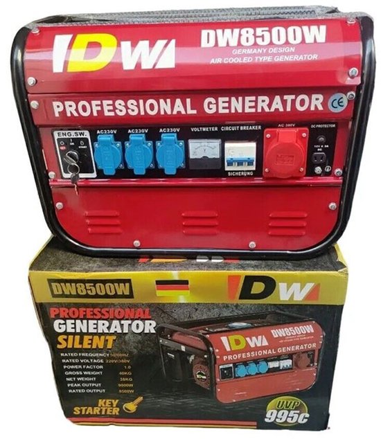 DW8500W: Noodstroom generator benzine 2,8 KW piekvermogen trekstart