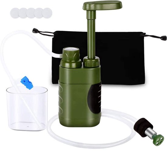 Waterfilter - Waterfilter Noodpakket - Water Zuiveringspomp - Waterfilter Survival - Filtert 3000L - Water Filter Straw - BPA-Vrij - Outdoor Life - Survival En Waterzuiveringsapparaat - Water Filtersysteem - Overlevingsuitrusting - Water Filter