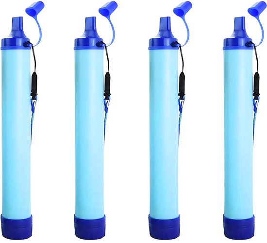 Waterfilters Survival - Set van 4 - Waterzuiveringsapparaten - Waterfiltersysteem - Voor Noodpakket en Noodsituaties - Waterzuiveraar - 6000L Totaal